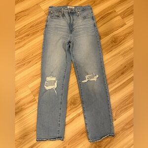 Madewell Perfect Vintage Straight Jeans, size 26, light wash